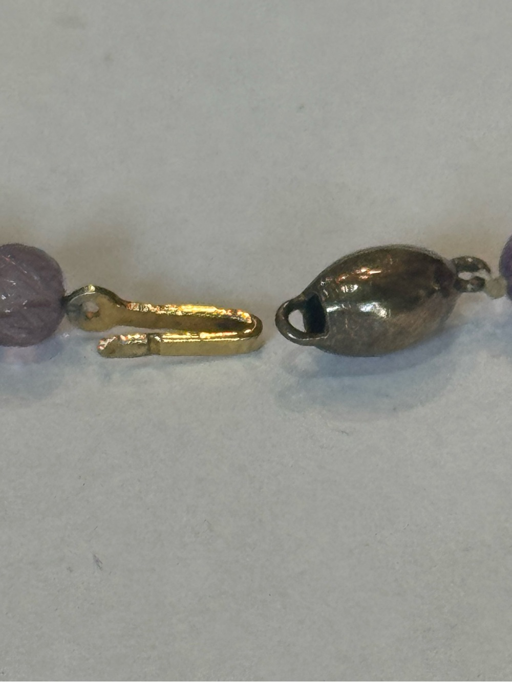 Leaf Engraved Purple Amethyst Necklace - Picture 5 of 8